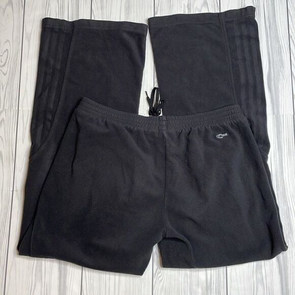 Y2K vintage Women’s Adidas boot cut fuzzy lounge pants Large Black - Picture 7 of 7